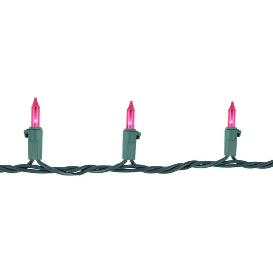 Northlight 100ct. Mini Christmas String Lights With Green Wire Pink 9 Northlight 100ct. Mini Christmas String Lights With Green Wire Pink - Image 7