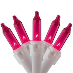 Northlight 50ct. Mini Christmas String Lights With White Wire Pink -Michaels X-Mas Decor D676206S 1 1