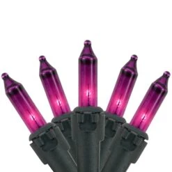 Northlight 50ct. Mini Christmas String Lights With Black Wire Purple