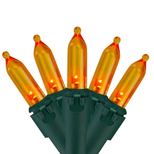 Northlight 50ct. LED Mini Christmas String Lights With Green Wire Orange 5 Northlight 50ct. LED Mini Christmas String Lights With Green Wire Orange - Image 3