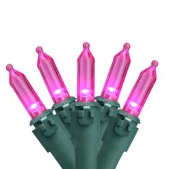 Northlight 50ct. LED Mini Christmas String Lights With Green Wire Pink -Michaels X-Mas Decor D676222S 1 1