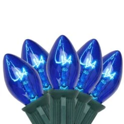 Northlight 25ct. C7 Christmas String Lights With Green Wire Blue