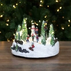 Northlight 9" Lighted Christmas Scene With Moving Skaters & Snowman 10 Northlight 9" Lighted Christmas Scene With Moving Skaters & Snowman -Michaels X-Mas Decor D676281S 2