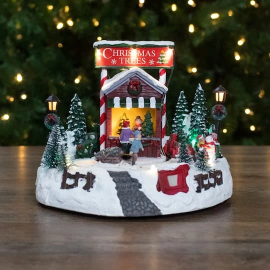 Northlight 9" Lighted & Animated Christmas Tree Farm Winter Scene With Moving Cars 5 Northlight 9" Lighted & Animated Christmas Tree Farm Winter Scene With Moving Cars - Image 3