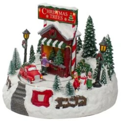 Northlight 9" Lighted & Animated Christmas Tree Farm Winter Scene With Moving Cars 12 Northlight 9" Lighted & Animated Christmas Tree Farm Winter Scene With Moving Cars -Michaels X-Mas Decor D676282S 4
