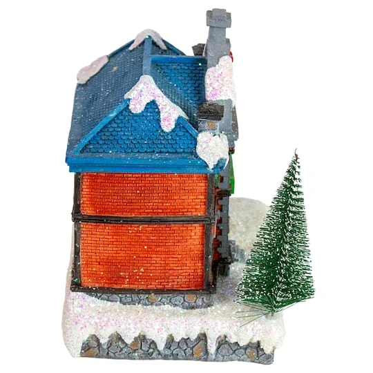 Northlight 7" Red LED Lighted Post Office Christmas Village Decoration 6 Northlight 7" Red LED Lighted Post Office Christmas Village Decoration - Image 4