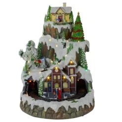 Northlight 17" White LED Lighted & Animated Christmas Village With Moving Train