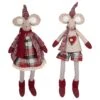 Northlight 17" Boy & Girl Sitting Plush Christmas Mice Figure Set 2 Northlight 17" Boy & Girl Sitting Plush Christmas Mice Figure Set -Michaels X-Mas Decor D676299S 1