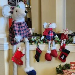 Northlight 17" Boy & Girl Sitting Plush Christmas Mice Figure Set -Michaels X-Mas Decor D676299S 15