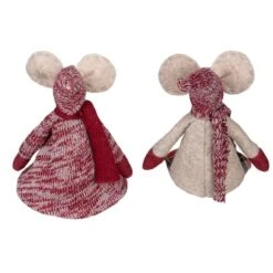 Northlight 17" Boy & Girl Sitting Plush Christmas Mice Figure Set -Michaels X-Mas Decor D676299S 4