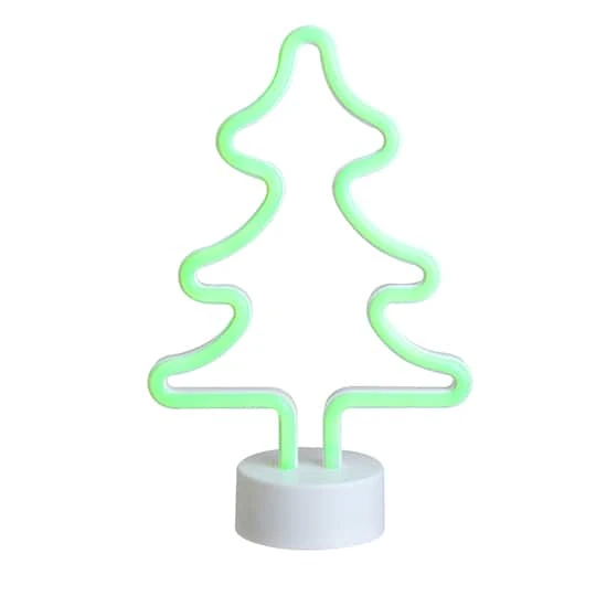 Northlight 11'' Green LED Neon-Style Christmas Tree Tabletop Sign 3 Northlight 11'' Green LED Neon-Style Christmas Tree Tabletop Sign