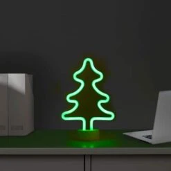 Northlight 11'' Green LED Neon-Style Christmas Tree Tabletop Sign 9 Northlight 11'' Green LED Neon-Style Christmas Tree Tabletop Sign -Michaels X-Mas Decor D676321S 2