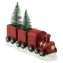 Northlight 12'' Red And Gold Christmas Train With LED Lighted Frosted Trees Tabletop Decoration -Michaels X-Mas Decor D676322S 14
