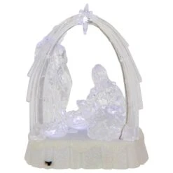 Northlight 7'' LED Lighted Musical Icy Crystal Nativity Scene Christmas Decoration -Michaels X-Mas Decor D676324S 6