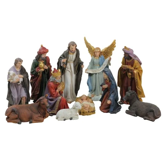 Northlight Blue And Red Christmas Nativity Figurine Set 4 Northlight Blue And Red Christmas Nativity Figurine Set - Image 2