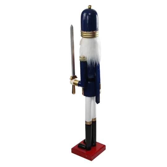 Northlight 48.25'' Blue And White Christmas Nutcracker Soldier With Sword Decoration 6 Northlight 48.25'' Blue And White Christmas Nutcracker Soldier With Sword Decoration - Image 4