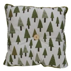 Northlight Forest Green Tree Print Rustic Woodland Decorative Christmas Throw Pillow -Michaels X-Mas Decor D676332S 12