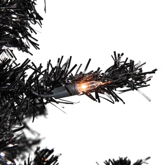 Northlight 6ft. Pre-Lit Black Tinsel Artificial Christmas Tree, Clear Lights 6 Northlight 6ft. Pre-Lit Black Tinsel Artificial Christmas Tree, Clear Lights - Image 4