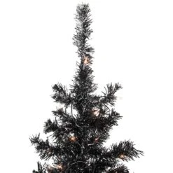 Northlight 6ft. Pre-Lit Black Tinsel Artificial Christmas Tree, Clear Lights 13 Northlight 6ft. Pre-Lit Black Tinsel Artificial Christmas Tree, Clear Lights -Michaels X-Mas Decor D676628S 4