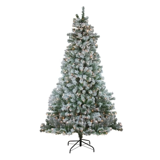 Northlight 7.5ft. Pre-Lit Flocked Winema Pine Artificial Christmas Tree, Clear Lights 4 Northlight 7.5ft. Pre-Lit Flocked Winema Pine Artificial Christmas Tree, Clear Lights - Image 2