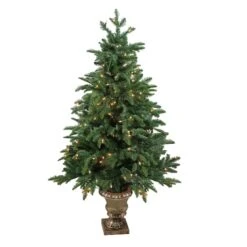 Northlight 4.5ft. Pre-Lit Sierra Norway Spruce Artificial Christmas Tree In Planter, Clear Lights -Michaels X-Mas Decor D676649S 11