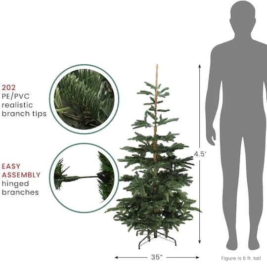 Northlight 4.5ft. Unlit Slim Nordmann Fir Layered Artificial Christmas Tree 8 Northlight 4.5ft. Unlit Slim Nordmann Fir Layered Artificial Christmas Tree - Image 6