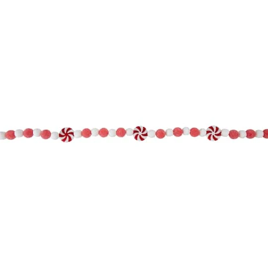 Northlight 4ft. Peppermint Candy Beaded Christmas Garland 4 Northlight 4ft. Peppermint Candy Beaded Christmas Garland - Image 2