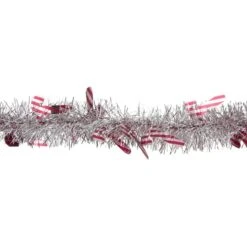 Northlight 50ft. Silver Christmas Candy Cane Wrapped Tinsel Garland 9 Northlight 50ft. Silver Christmas Candy Cane Wrapped Tinsel Garland -Michaels X-Mas Decor D676711S 3