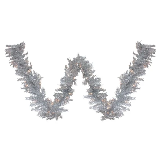 Northlight 9ft. Pre-Lit Silver Tinsel Christmas Garland 4 Northlight 9ft. Pre-Lit Silver Tinsel Christmas Garland - Image 2