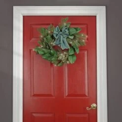 24'' LED Magnolia Mix Pine Wreath With Fabric Bow 9 24'' LED Magnolia Mix Pine Wreath With Fabric Bow -Michaels X-Mas Decor D677533S 2