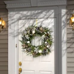 Alpine Collection 30" Warm White LED Decorated Wreath 10 Alpine Collection 30" Warm White LED Decorated Wreath -Michaels X-Mas Decor D677549S 2