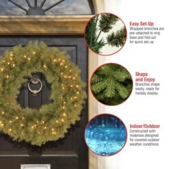 30" LED Norwood Fir Wreath -Michaels X-Mas Decor D677555S 16