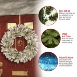 30" LED Snowy Sheffield Spruce Wreath -Michaels X-Mas Decor D677559S 16