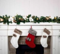 9ft. Pre-Lit Artificial White & Gold Magnolia Christmas Garland White Gold Magnolia 12 9ft. Pre-Lit Artificial White & Gold Magnolia Christmas Garland White Gold Magnolia -Michaels X-Mas Decor D754392S 7