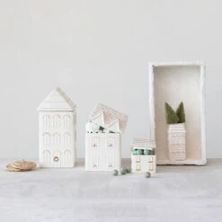 Hello Honey® White & Gold Hand-Painted Stoneware House Cookie Jar -Michaels X-Mas Decor D758725S 3