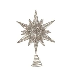 Hello Honey® 15.5" Multidimensional Metal Star Tree Topper With Gold Glitter