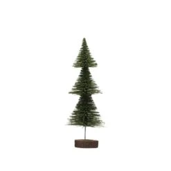 Hello Honey® 12" Green Bottle Brush Tree On Wood Base