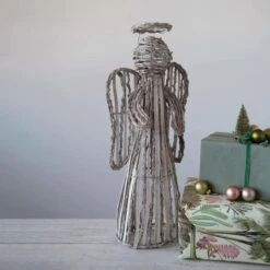 Hello Honey® 22" White Washed Handwoven Rattan Decorative Angel 8 Hello Honey® 22" White Washed Handwoven Rattan Decorative Angel -Michaels X-Mas Decor D758748S 2