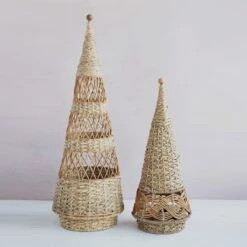 Hello Honey® 24" Natural Handwoven Wicker Decorative Cone Tree -Michaels X-Mas Decor D758749S 2
