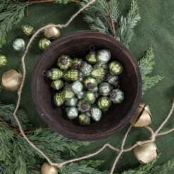 Hello Honey® 36ct. 1" Green Embossed Mercury Novelty Ornaments In Muslin Bag 7 Hello Honey® 36ct. 1" Green Embossed Mercury Novelty Ornaments In Muslin Bag -Michaels X-Mas Decor D758764S 1 1