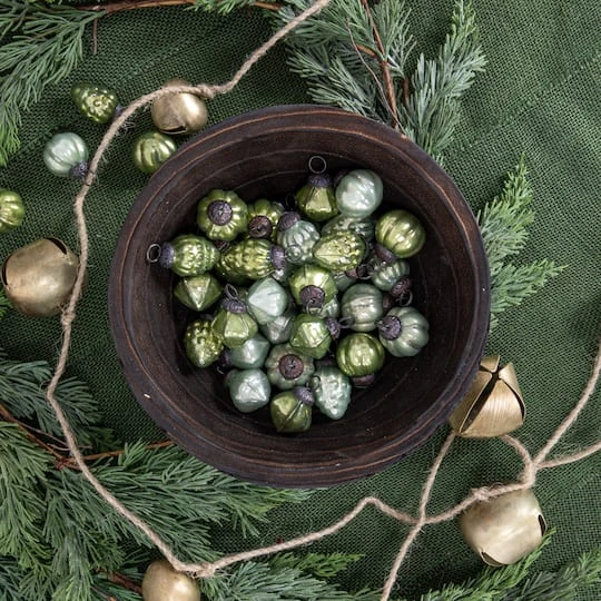 Hello Honey® 36ct. 1" Green Embossed Mercury Novelty Ornaments In Muslin Bag 4 Hello Honey® 36ct. 1" Green Embossed Mercury Novelty Ornaments In Muslin Bag - Image 2