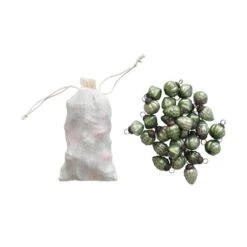 Hello Honey® 36ct. 1" Green Embossed Mercury Novelty Ornaments In Muslin Bag 9 Hello Honey® 36ct. 1" Green Embossed Mercury Novelty Ornaments In Muslin Bag -Michaels X-Mas Decor D758764S 3