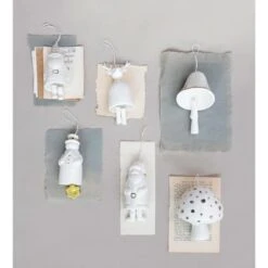 Hello Honey® 6" White Stoneware Reindeer Bell With Gold Electroplating -Michaels X-Mas Decor D758790S 2