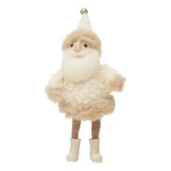 Hello Honey® 7" Cream Wool Felt Santa With Jingle Bell Hat -Michaels X-Mas Decor D758798S 1 1