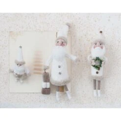 Hello Honey® 7" Cream Wool Felt Santa With Jingle Bell Hat -Michaels X-Mas Decor D758798S 2