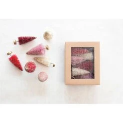 Hello Honey® Multicolor Sisal Bottle Brush Trees With Glitter & Gold Wood Base Set -Michaels X-Mas Decor D758808S 2