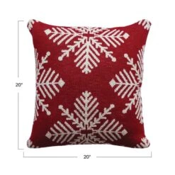 Hello Honey® Red & White Snowflake Pillow -Michaels X-Mas Decor D758830S 3