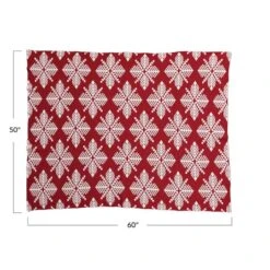 Hello Honey® Red & White Snowflake Two-Sided Cotton Knit Slub Throw 11 Hello Honey® Red & White Snowflake Two-Sided Cotton Knit Slub Throw -Michaels X-Mas Decor D758831S 4
