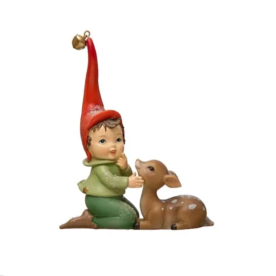 Hello Honey® 5.75" Elf With Fawn & Jingle Bell 3 Hello Honey® 5.75" Elf With Fawn & Jingle Bell