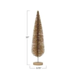 Hello Honey® 15" Gold Glitter Plastic Bottle Brush Tree With Wood Base -Michaels X-Mas Decor D758841S 4